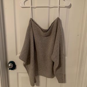 Off the shoulder grey sweater!